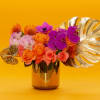 This beauty is too hot to trot. The glistening gold tropical accent