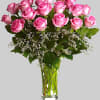Blushing pink roses and delicate white Limonium add up to a feminine