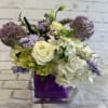 Pure purple perfection in this beautiful arrangement consisting of purple, lavendar and
