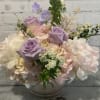 Pastel florals in a dreamy cloudlike arrangement of whites, greens and lavender.