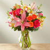 The Into the Wood Arrangement displays a rustic, cozy appeal with its