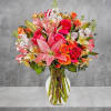 The Into the Wood Arrangement displays a rustic, cozy appeal with its