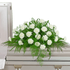 The White Divinity Casket Spray is a classic design that can be