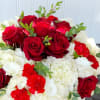 Hydrangeas and dozen red roses in 8&quot; bubble bowl. If you would