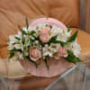 Unique pink box with great alstroemeria and pink roses, will be great