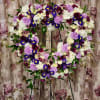 stunning heart in shades of lavender and white 
flowers may vary 
