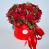 Immerse yourself in the rich, luxurious beauty of our Red Velvet Arrangement
