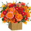 Artfully arranged in a wooden box, this magnificent rose bouquet celebrates the