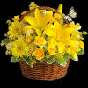 A-tisket, a-tasket, a happy yellow basket! A cheerful gift basket for birthdays