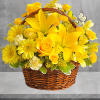 A-tisket, a-tasket, a happy yellow basket! A cheerful gift basket for birthdays