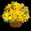 A-tisket, a-tasket, a happy yellow basket! A cheerful gift basket for birthdays