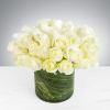 Make a bold statement with this elegantly simple design. White roses symbolize