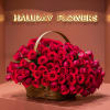 100 Red Roses in a Basket 