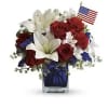 This patriotic arrangement is such a stunning way to honor the courage