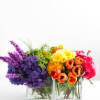 Hydrangea, liatris, tulips, ranunculus, roses, etc