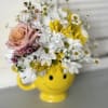 Happy, Happy, Happy little yellow mug packed with smiling daisies! Sure to