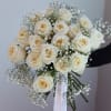 White Roses with baby breath
