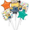 Celebrate with a minion Mylar balloon bouquet. Local delivery or pick up