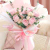 Send this beautiful, wrapped bouquet of pink roses to someone special. Perfect