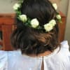 This lovely flower crown has a beautiful elegance and brightness because it