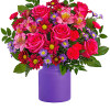 Brilliant as can be, this bold arrangement of hot pink roses celebrates