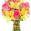 This bright and beautiful flower arrangement will brighten someone&#039;s day with a