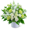 Who wouldn&rsquo;t love to receive this arrangement of creamy whites and greens?