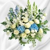 Honor the memory of your beloved with this breathtaking bouquet of sky-blue