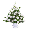 The Divine Blessing Urn is a classic white funeral design that can