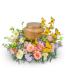 Our Wind Beneath My Wings Urn Surround is a vibrant memorial design