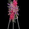 Vivid hues of pink, lavender, and purple are a tribute to her