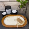 EARTHGLO  Handmade 100% Natural Soy 3-wick Candle in Wood Bowl with