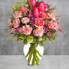 It&#039;s beauty-full! Bursting with tantalizing tulips and radiant roses, this delightful pink