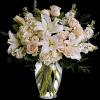 A dreamy bouquet of white sympathy flowers is a comforting reminder of