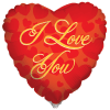18&quot; I Love You mylar balloon. Filled with helium. Stays afloat up