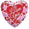 18&quot; I Love You mylar balloon. Filled with helium. Stays afloat up