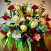 &quot;Winter&#039;s Serenity&quot; is a holiday vase arrangement that embodies the tranquil beauty