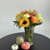 Autumnal colors and texture arrangement 