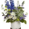 Finished in a crisp white semi-gloss glaze with sleek wood base, this