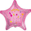 18&quot; Baby girl mylar balloon. Filled with helium. Stays afloat up to