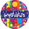 18&quot; Congrats mylar balloon. Filled with helium. Stays afloat up to 7