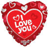 18&quot; I Love You mylar balloon. Filled with helium. Stays afloat up