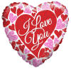 18&quot; I Love You mylar balloon. Filled with helium. Stays afloat up