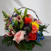 The B&amp;B Basket of Happy Blooms brings together lilies, carnations and more