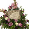 Our beautiful, fresh flowers arranged around a sympathy stepping stone. FLOWERS AND