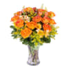 This strikingly beautiful flower bouquet contains Orange Roses and exotic Orange Peruvian