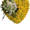 30 inch Yellow roses and green orchid heart with with and green