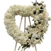 White hydrangea Heart with Rose, Casablanca Lily, Stock, Chrysanthemums