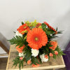 A striking clay or arrangement featuring a vivid mix of white and