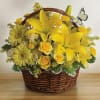 Yellow arrangement in a basket